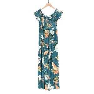 Patrons of Peace Tropical Floral Maxi Dress Size Small